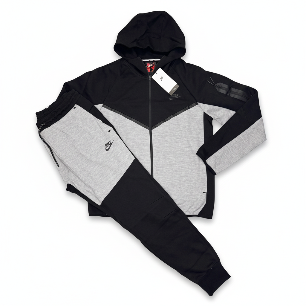 Nike Men’s Black and Grey Tracksuit Set  Stylish Sportswear Outfit