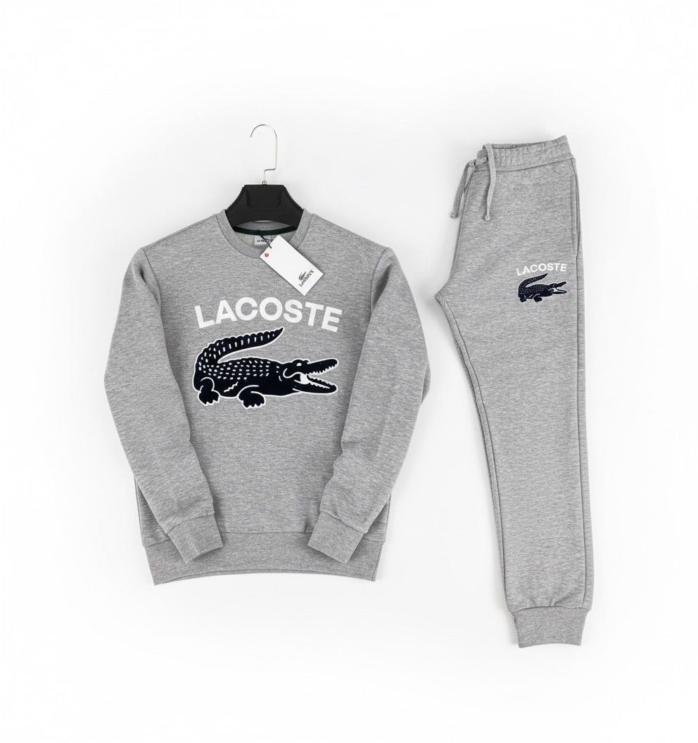 Lacoste Men’s Beige and Black Tracksuit Sets