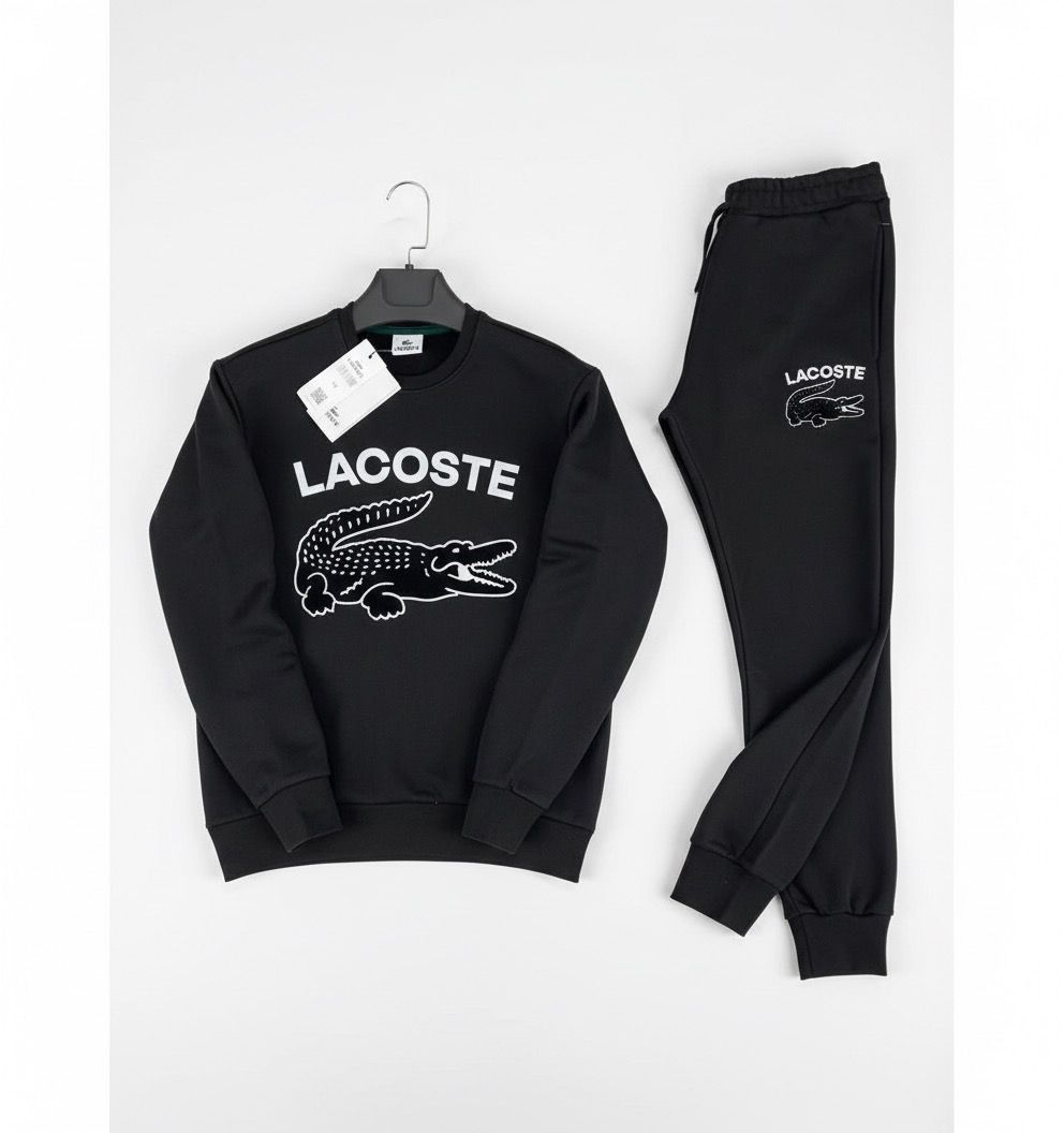 Lacoste Men’s Beige and Black Tracksuit Sets