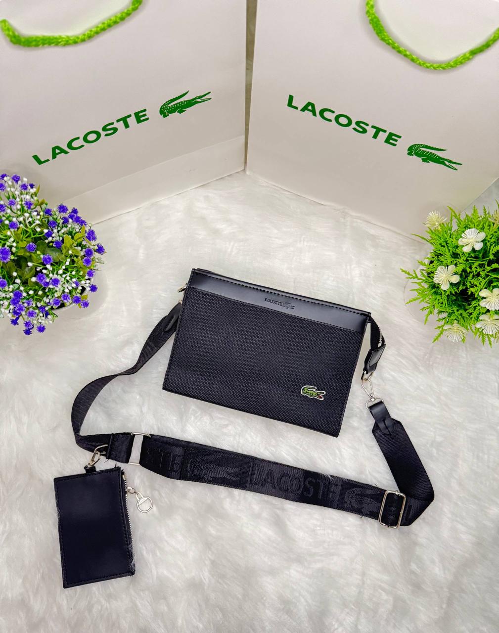 Lacoste Black Messenger Bag: Modern Crossbody for Daily Essentials