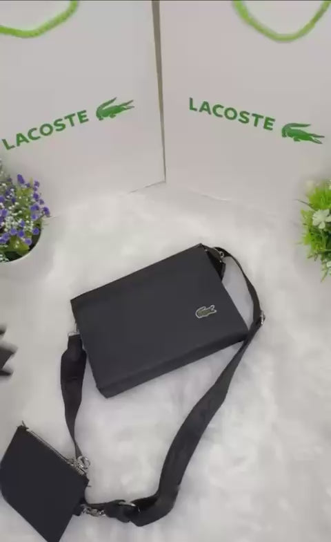 Lacoste Black Messenger Bag: Modern Crossbody for Daily Essentials